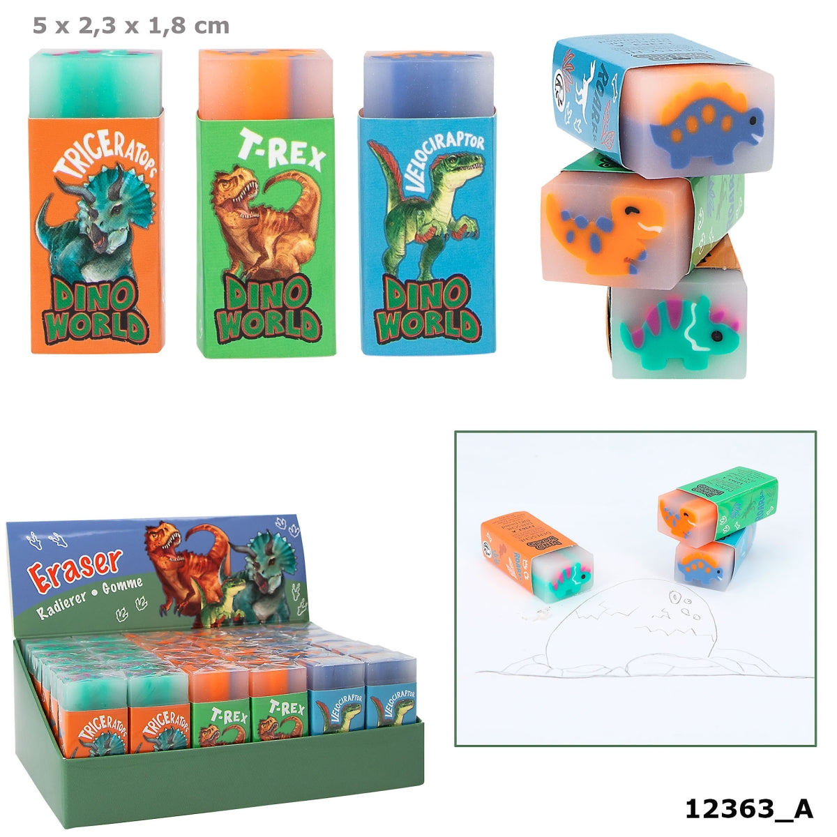 Dino World Jelly Eraser