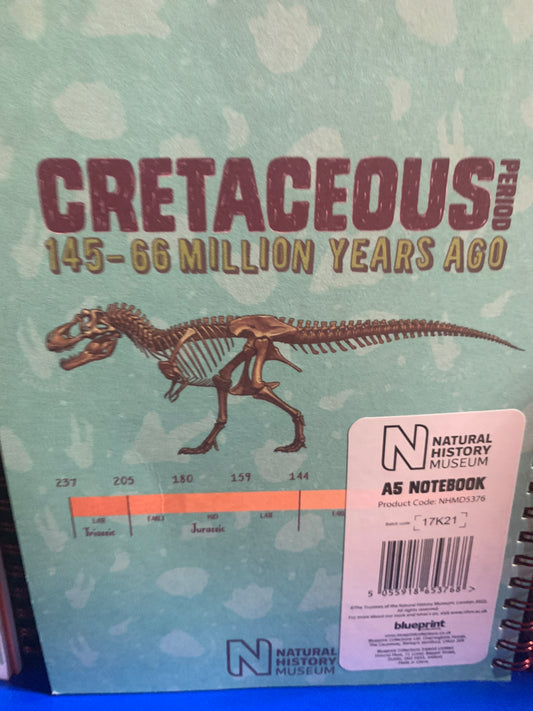 NHM Cretaceous Period A5 notebook