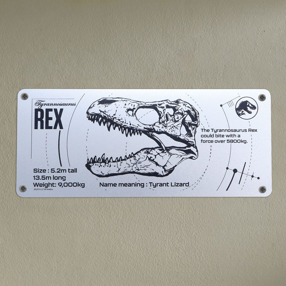 Jurassic Park Tin Sign T-Rex Schematic
