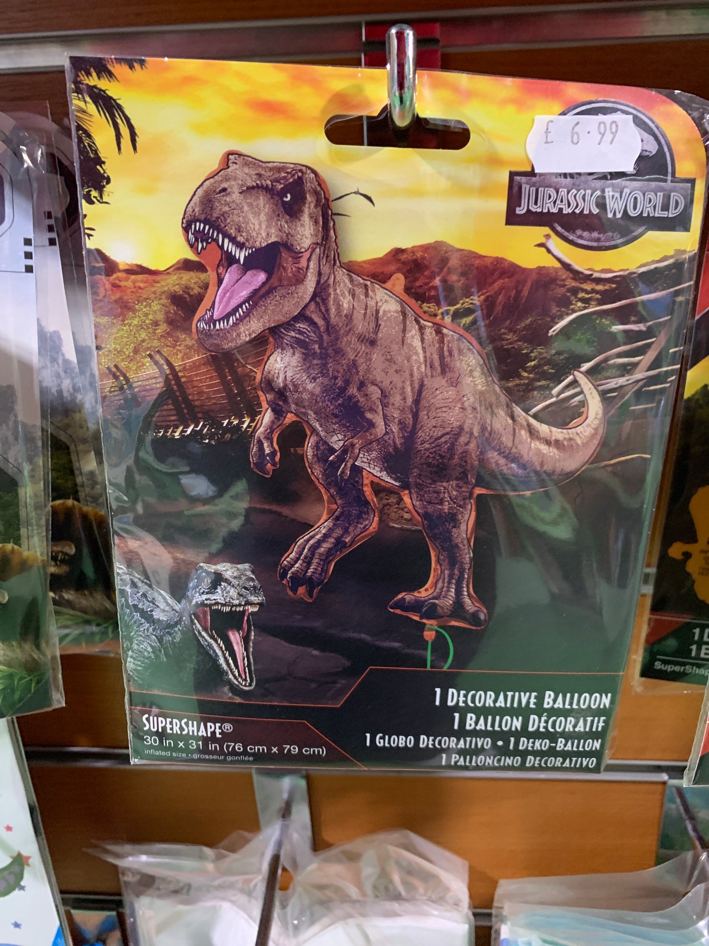 Foil Balloon Jurassic World 31” T Rex