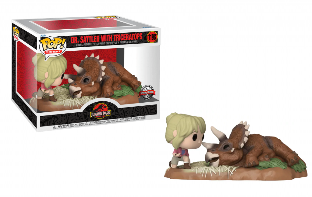 Jurassic Park Funko Pop Moments 1198 Dr Sattler with Triceratops