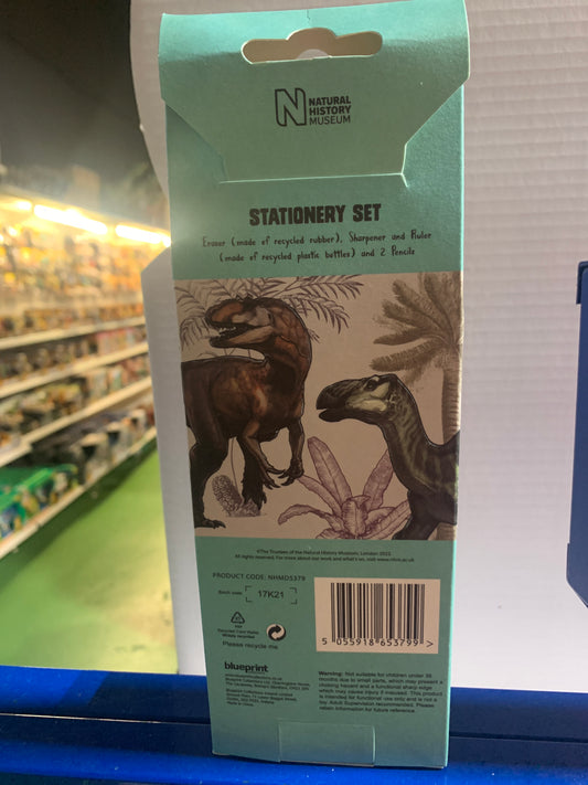 NHM Dinosaur essentials stationery set