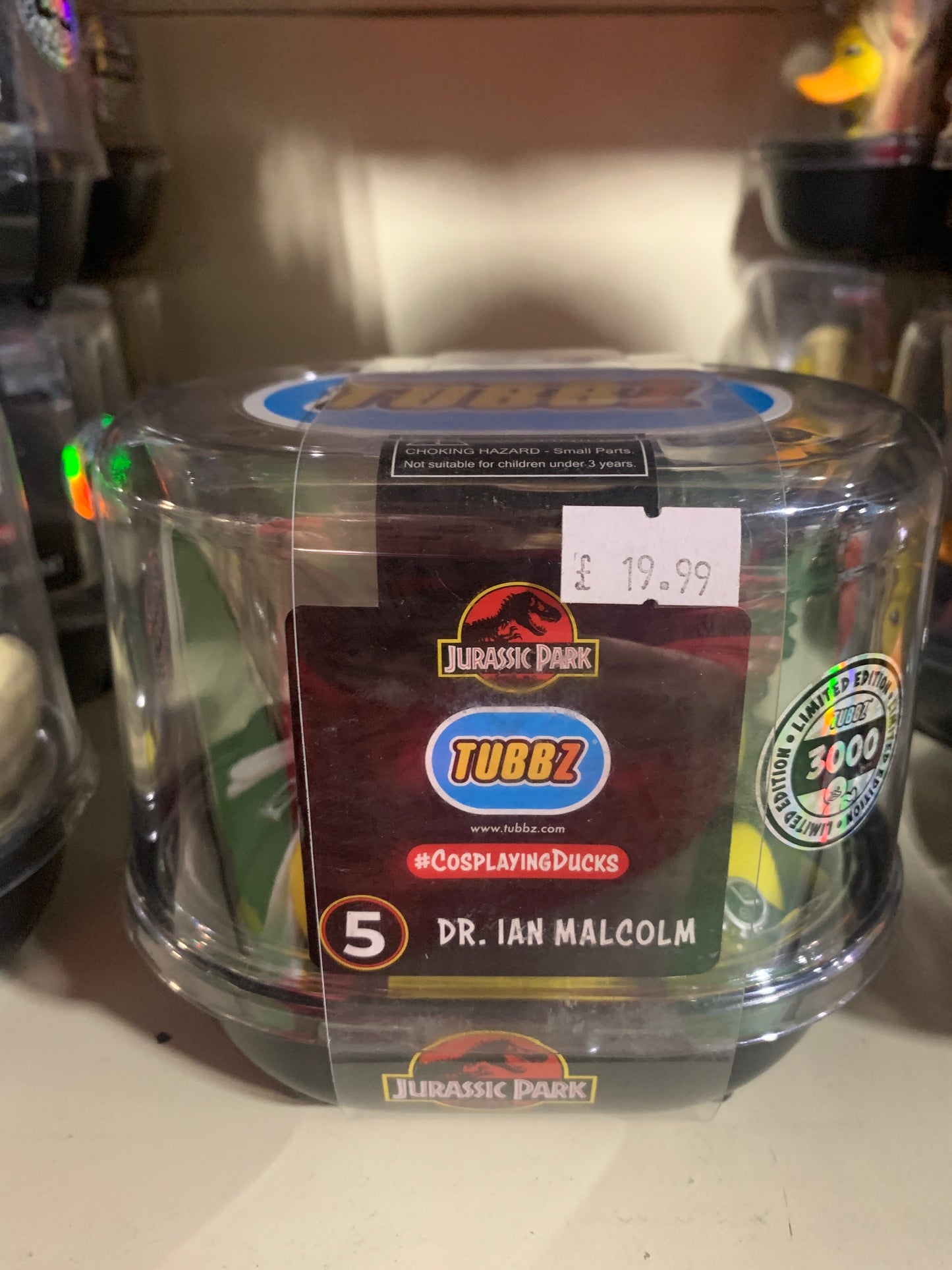 JURASSIC PARK IAN MALCOM TUBBZ COSPLAYING DUCK COLLECTIBLE