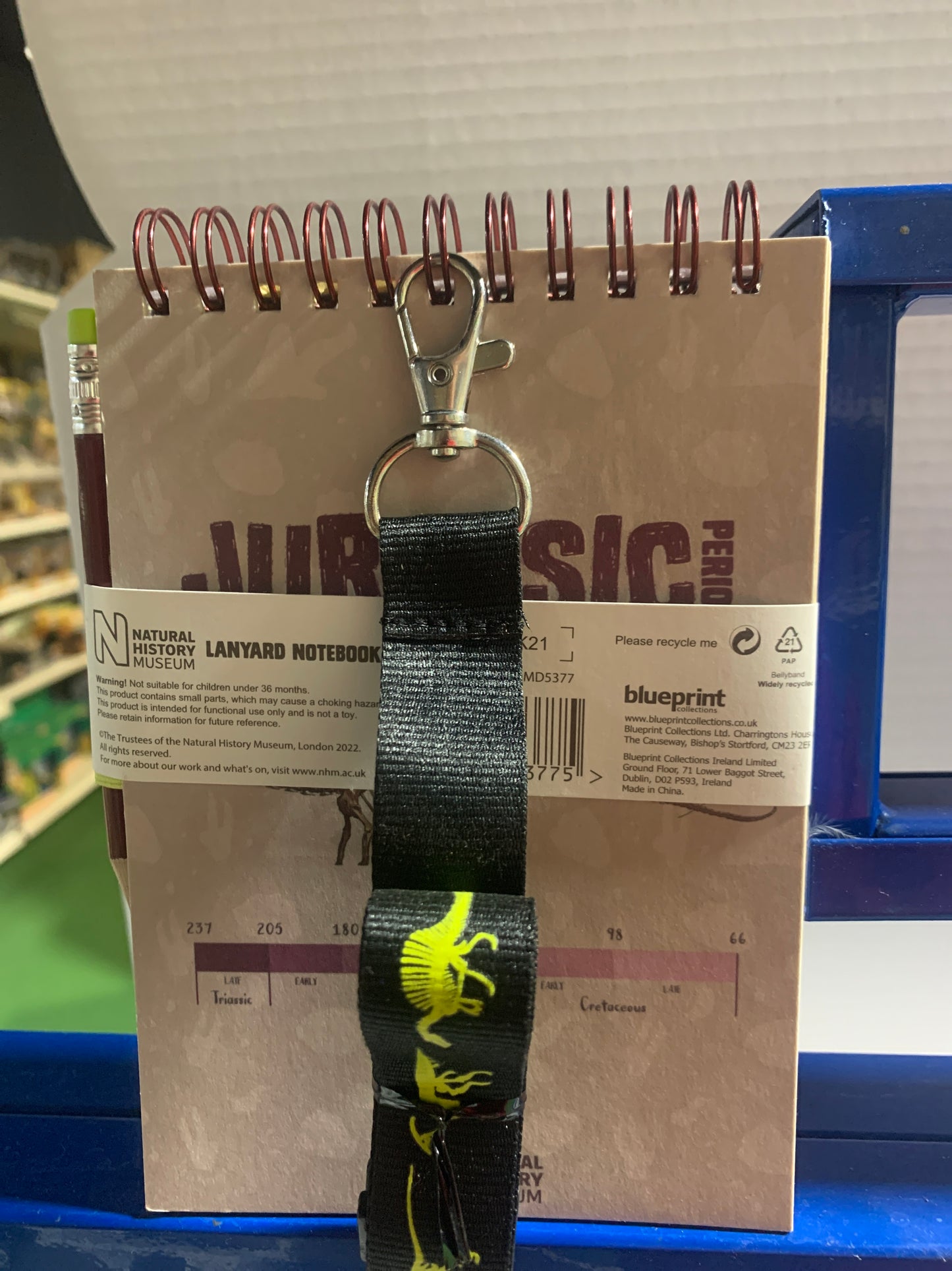 NHM Jurassic Period Lanyard Notebook
