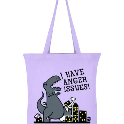 Pop Factory I Have Anger Issues Lilac Tote Bag