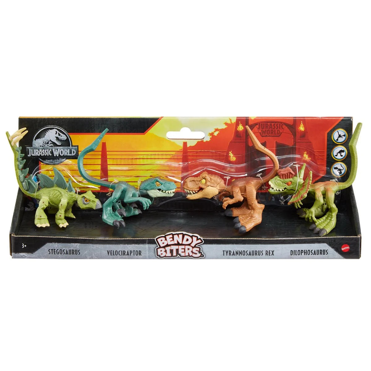 Jurassic World Mini Bendy Biters Figure 4-Pk