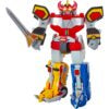 Toy figure of a superhero in a red and yellow costume with a helmet, standing on a white background.