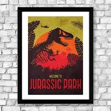 JURASSIC PARK SILHOUETTE COLLECTOR FRAMED PRINT