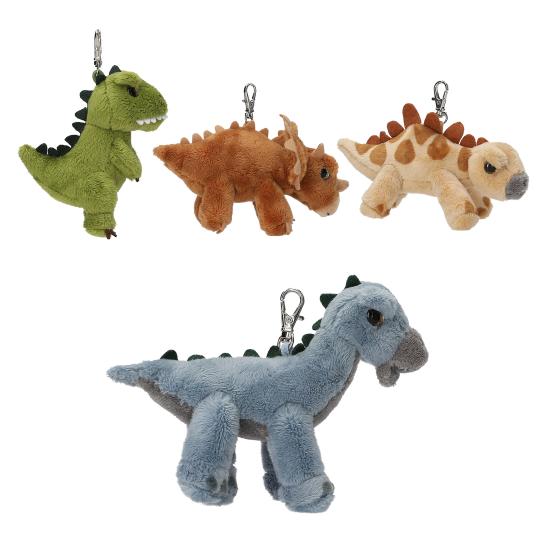 Dino World Plush Dino Charm with Metal Caribiner