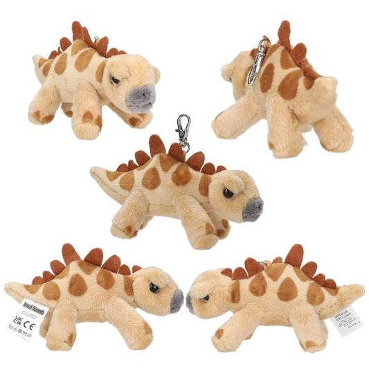Dino World Plush Dino Charm with Metal Caribiner