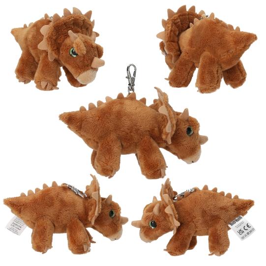 Dino World Plush Dino Charm with Metal Caribiner
