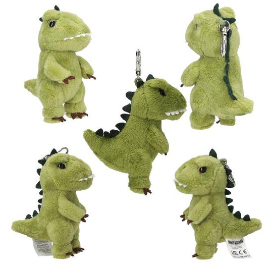 Dino World Plush Dino Charm with Metal Caribiner