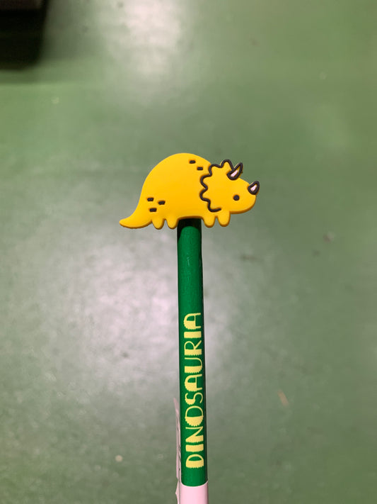 Dinosaur pencil with pvc topper