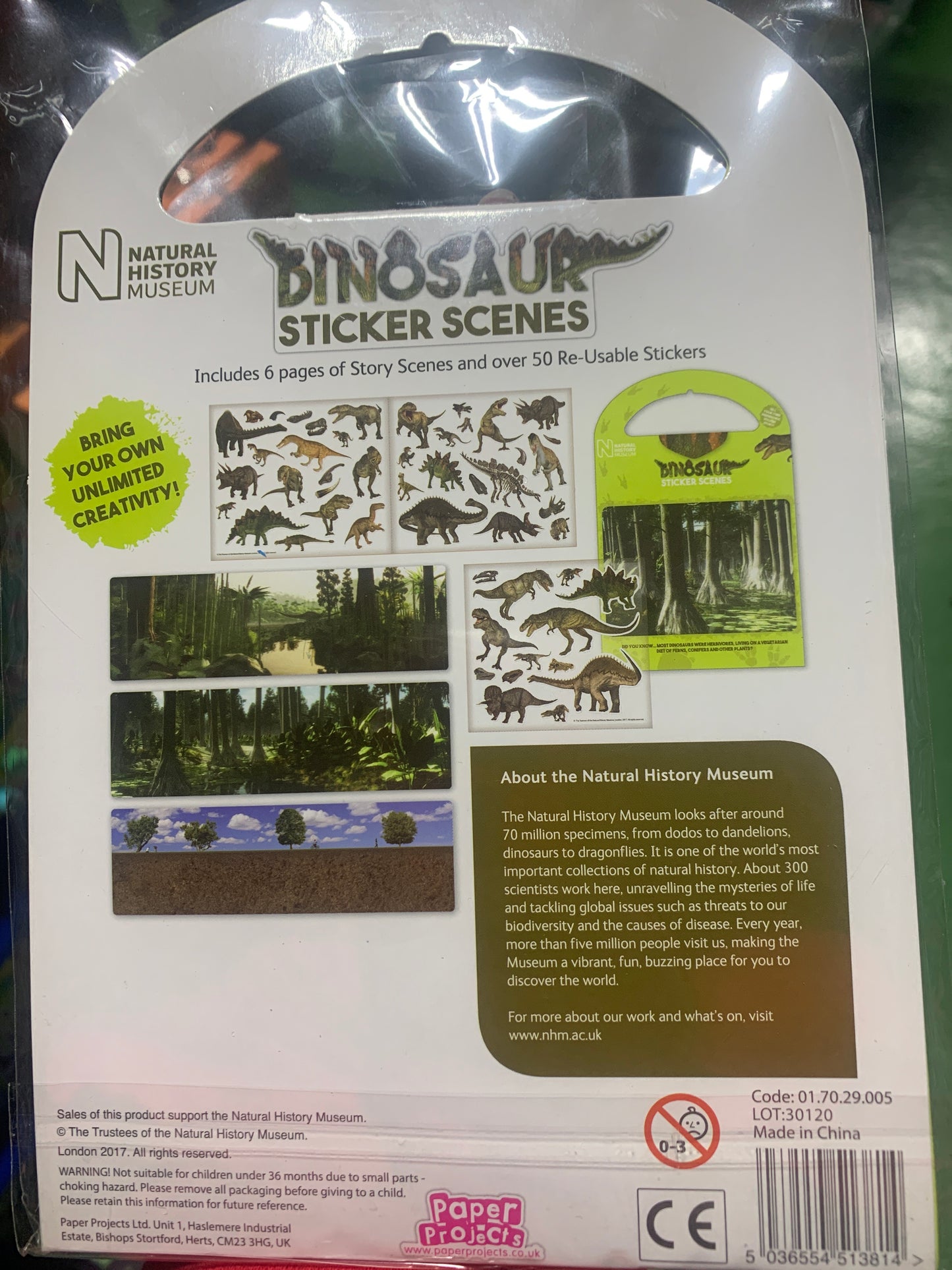 Natural History Museum Dinosaur Sticker Scene