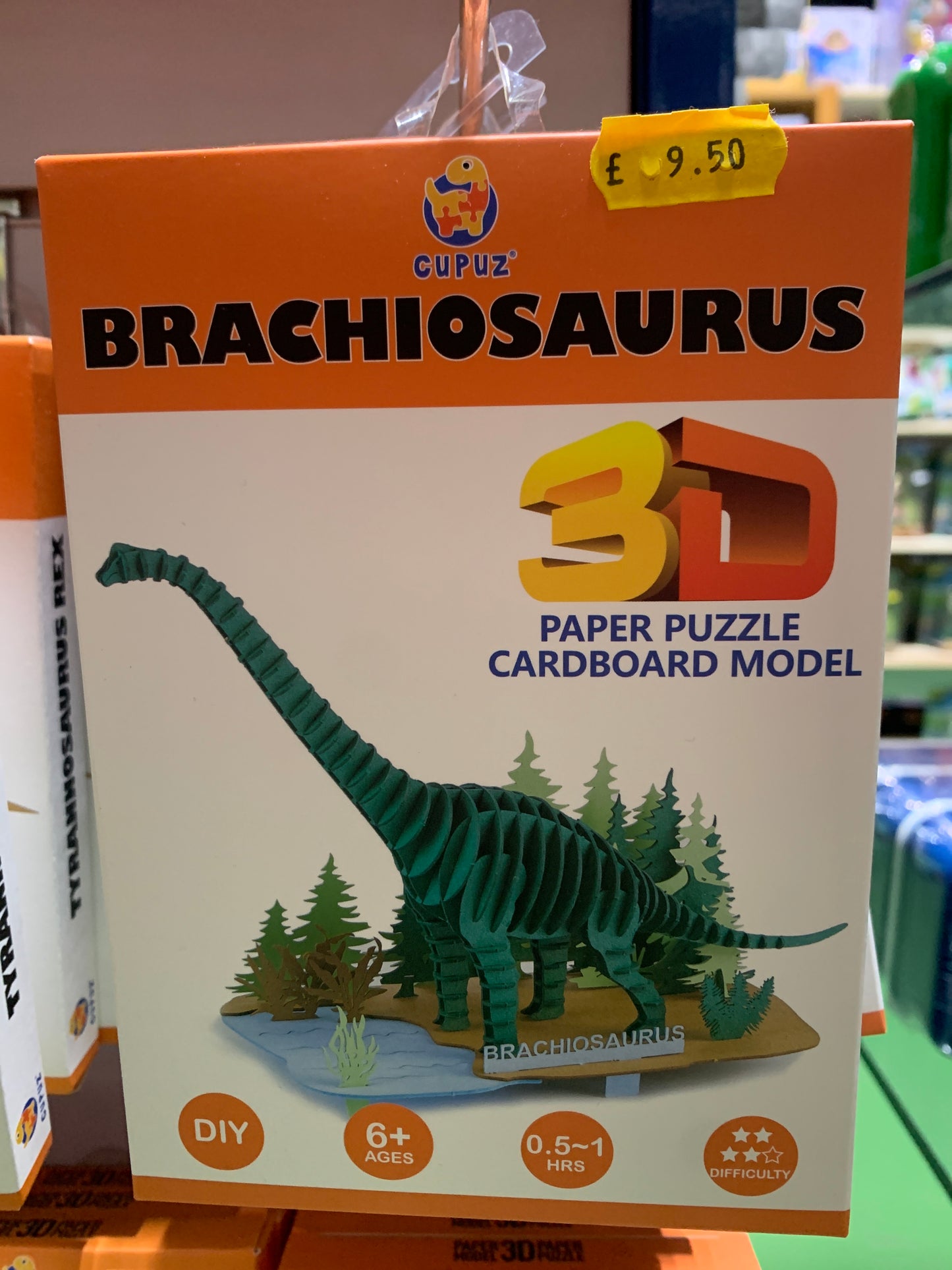 3d Paper Puzzle Cardboard Brachiosaurus with scene