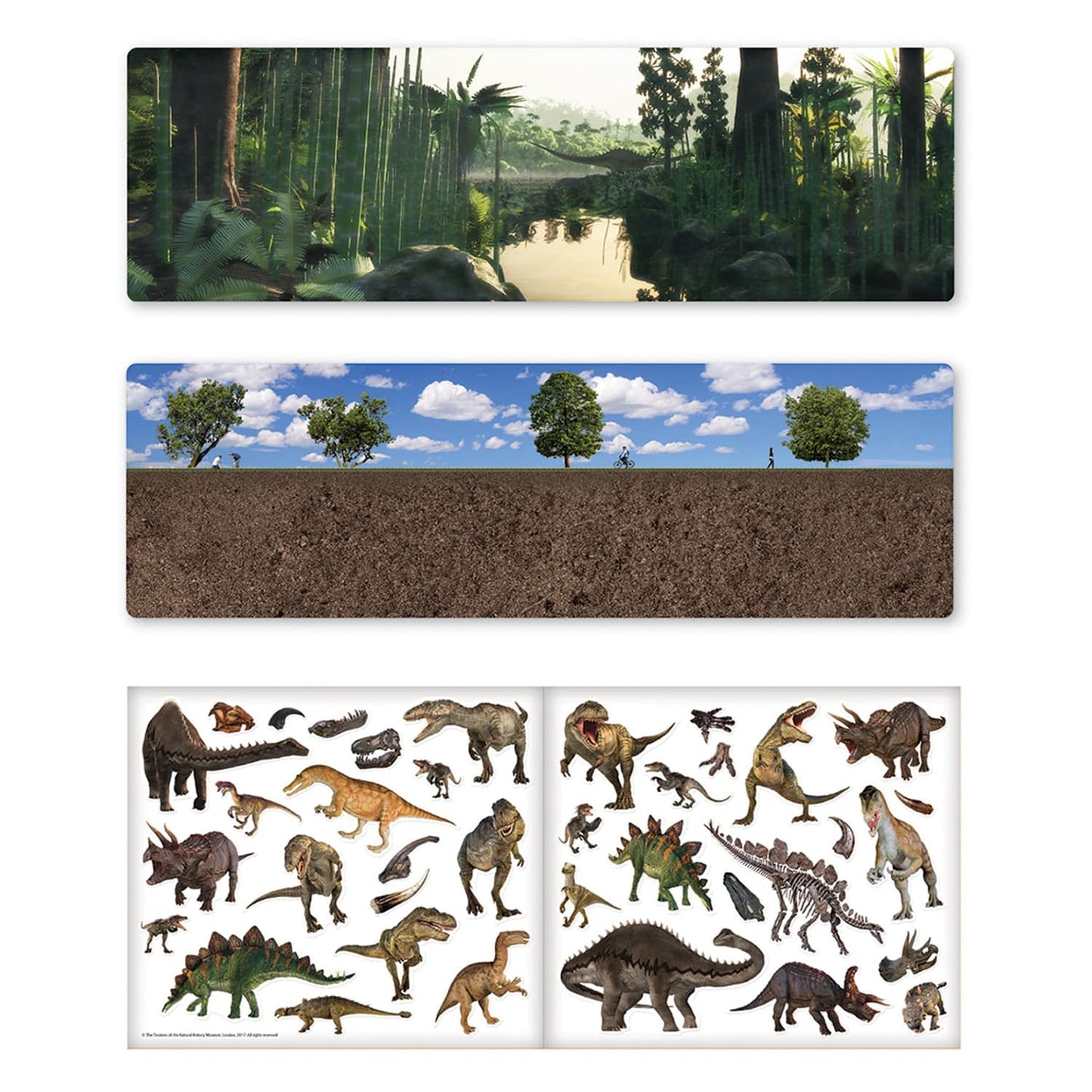 NATURAL HISTORY MUSEUM DINOSAURS STICKER SCENE STICKERS