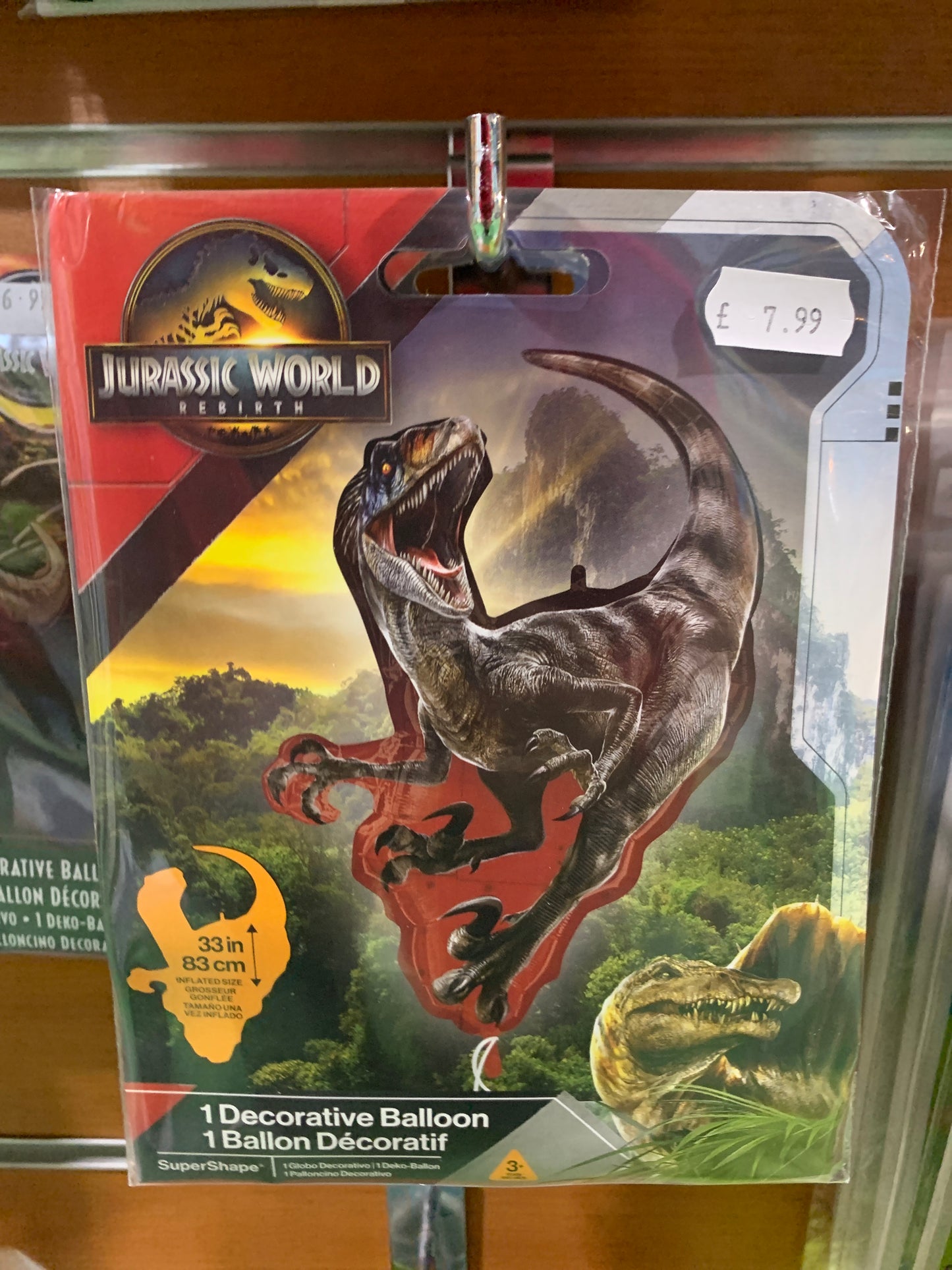 Foil Balloon Jurassic World Rebirth Raptor