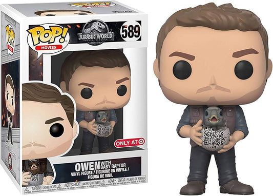Funko Pop Owen with Baby Raptor (cosmetic damage to box front)