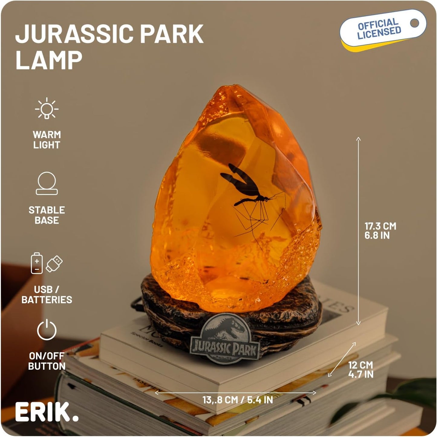 Jurassic Park USB LED Amber desk lamp
