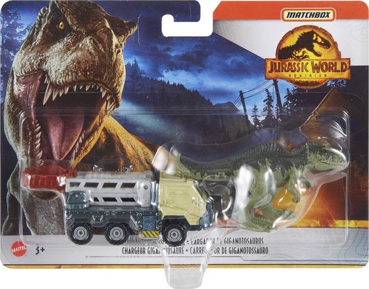 MATCHBOX JURASSIC WORLD DOMINION DINOSAUR GIGANOTOSAURUS LOADER VEHICLE