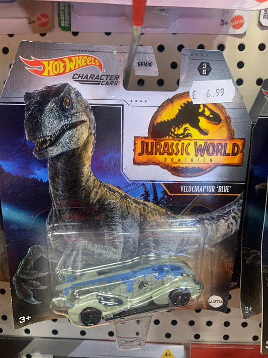 Hot Wheels Character Cars JW Dominion Velociraptor Blue