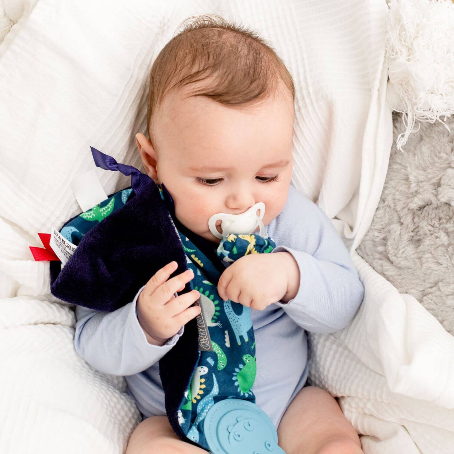 Cheeky Chompers Baby Comforter with Teether, Baby Dino