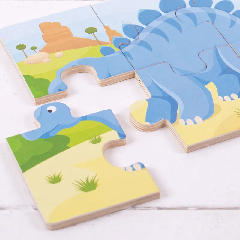 Bigjigs Dinosaur (6 Piece Puzzles) - 3 Puzzles