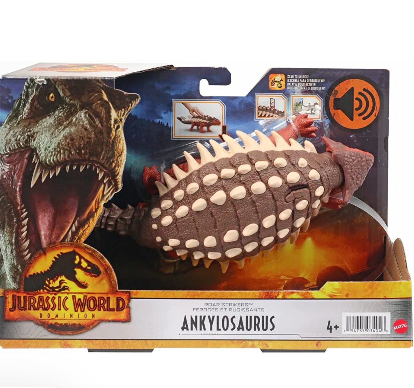 Jurassic World Dominion Road Strikers Ankylosaurus Action Figure