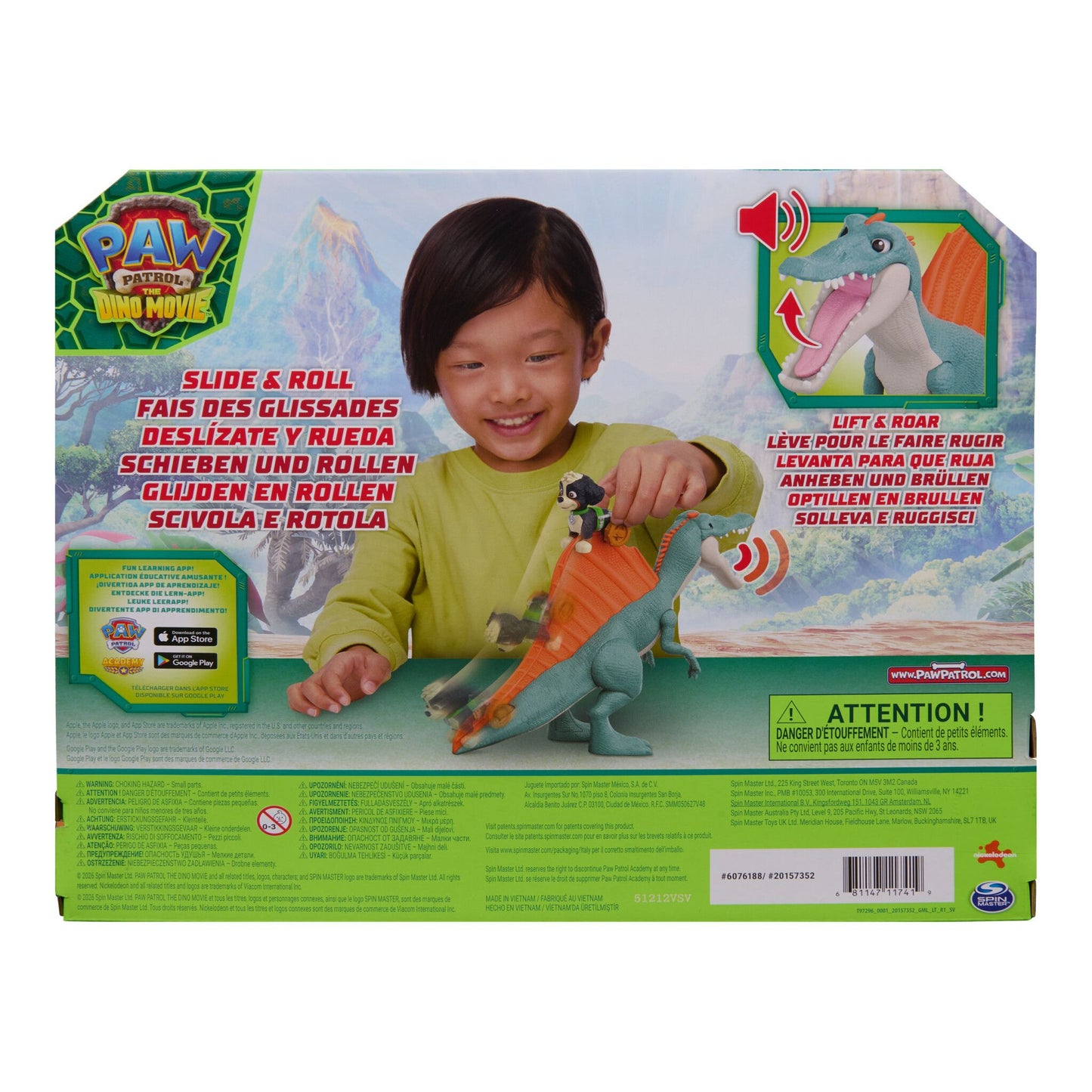 Paw Patrol Dino Movie Rise & Roll Dino set