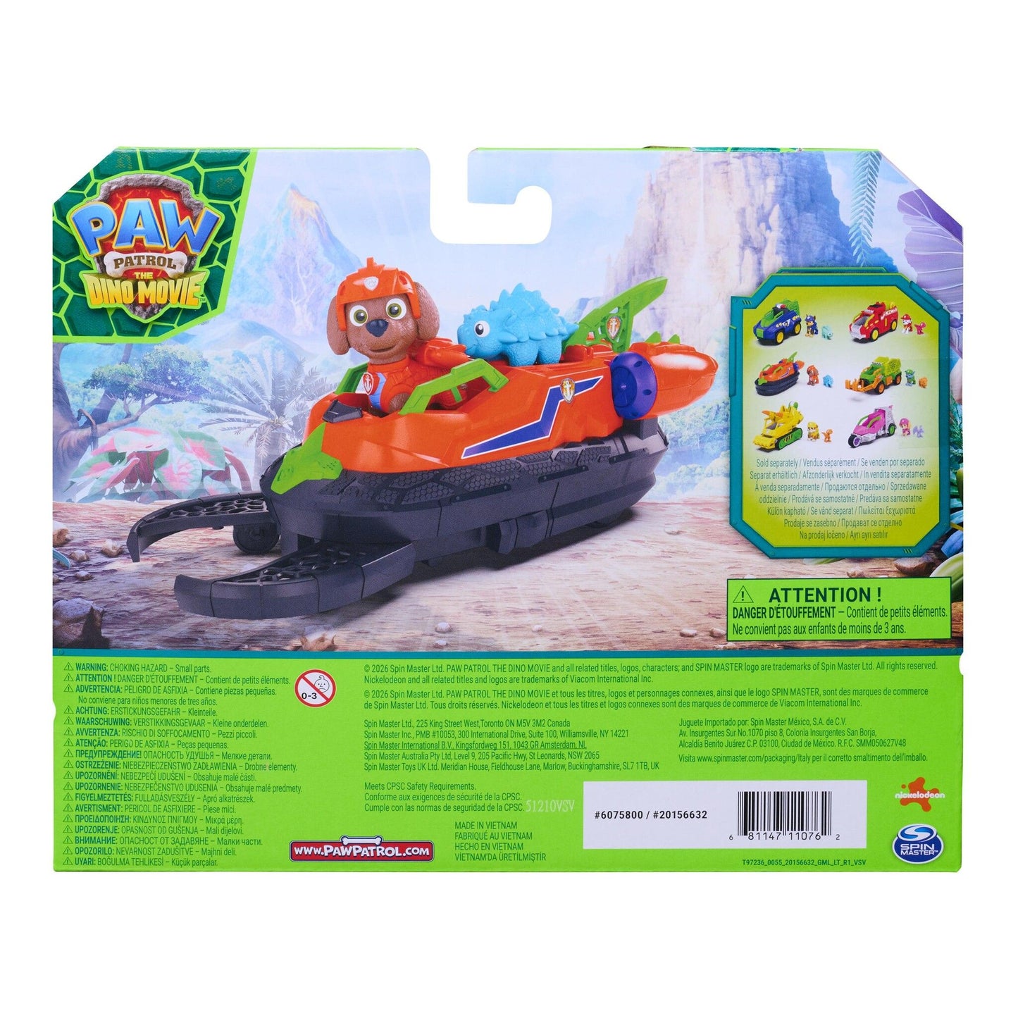 Paw Patrol Dino Movie Vehicle Assorted