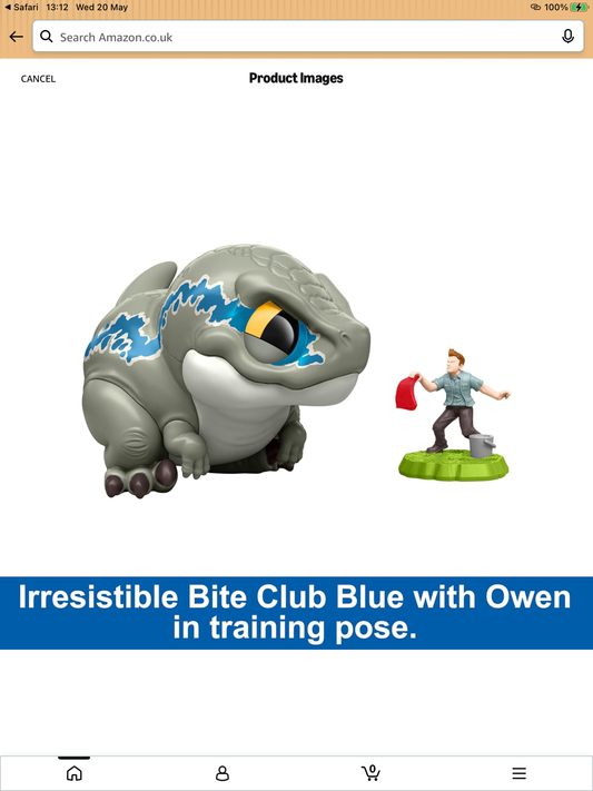 Jurassic World Bite Club Dinosaur Action Figure & Accessory - Velociraptor Blue