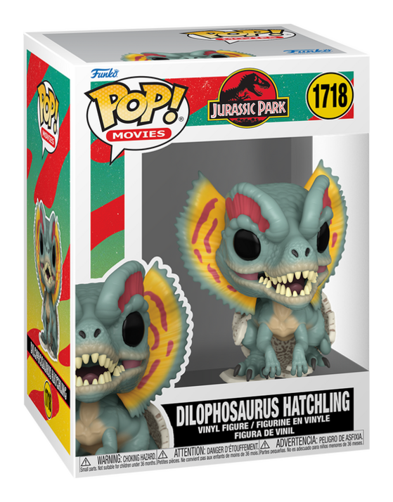 Funko Pop Dilophosaurus Hatchling in box on white background