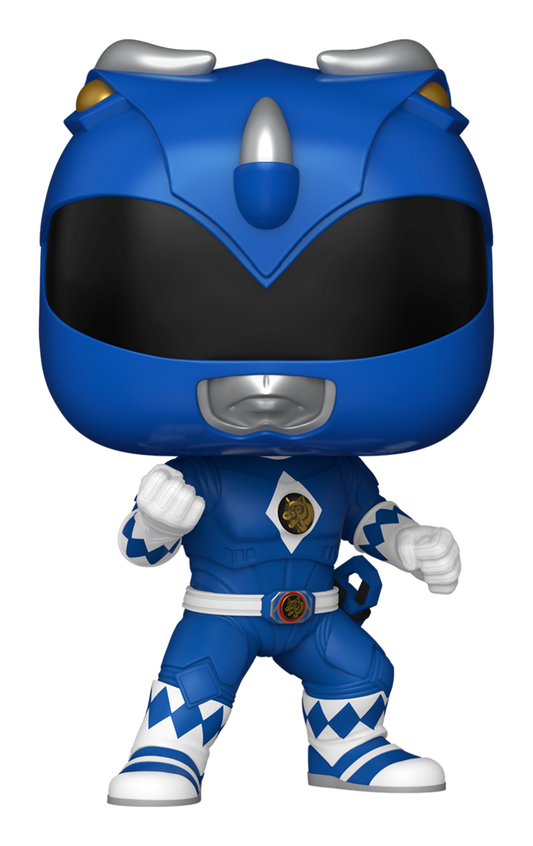 Blue Power Ranger figurine on a white background