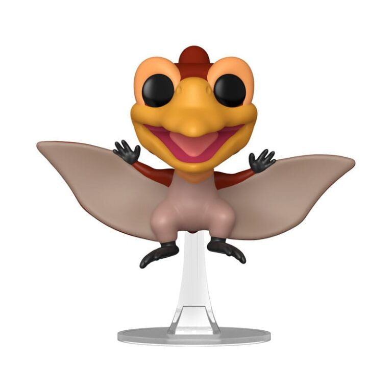 Animated character figurine with large wings on a white background