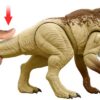 Toy dinosaur figure with a red arrow pointing to it