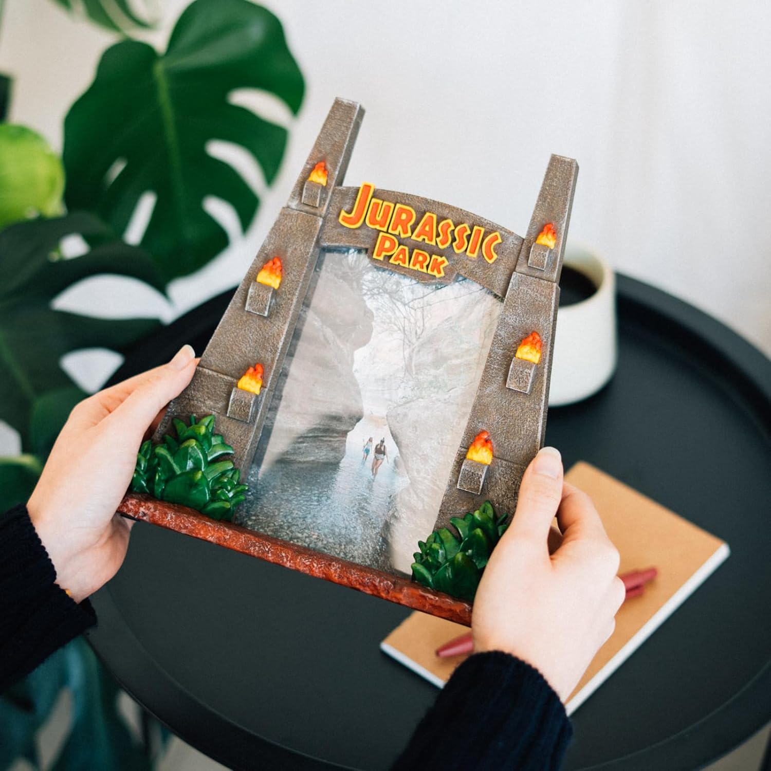 jurassic park gates photo frame