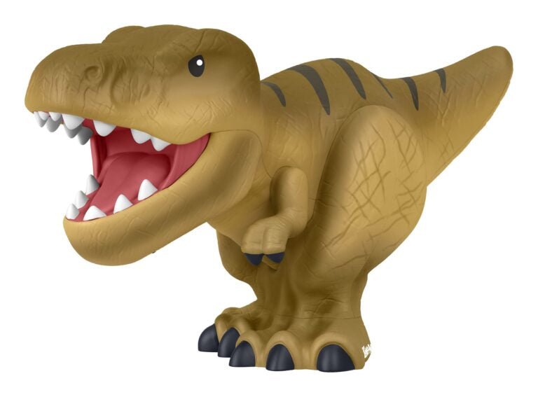 Toy dinosaur figure on a white background