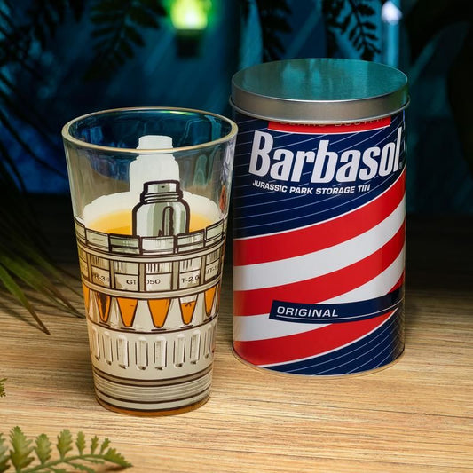 Barbasol Glass in a Tin