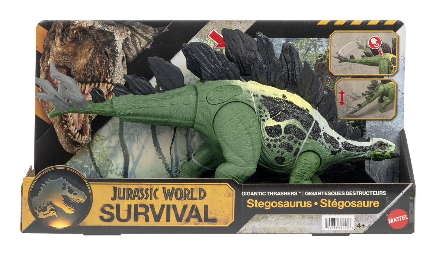 Jurassic World Survival Stegosaurus toy figure in packaging